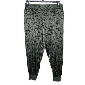 ATM Women's Green Silk Joggers Size Medium Anthony Thomas Melillo Animal Print